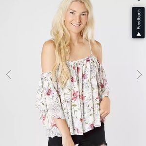Cream Billabong Off the Shoulder Top